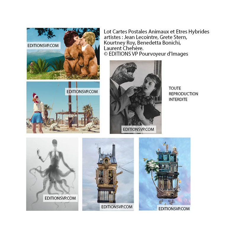 cartes postales animaux et êtres hybrides