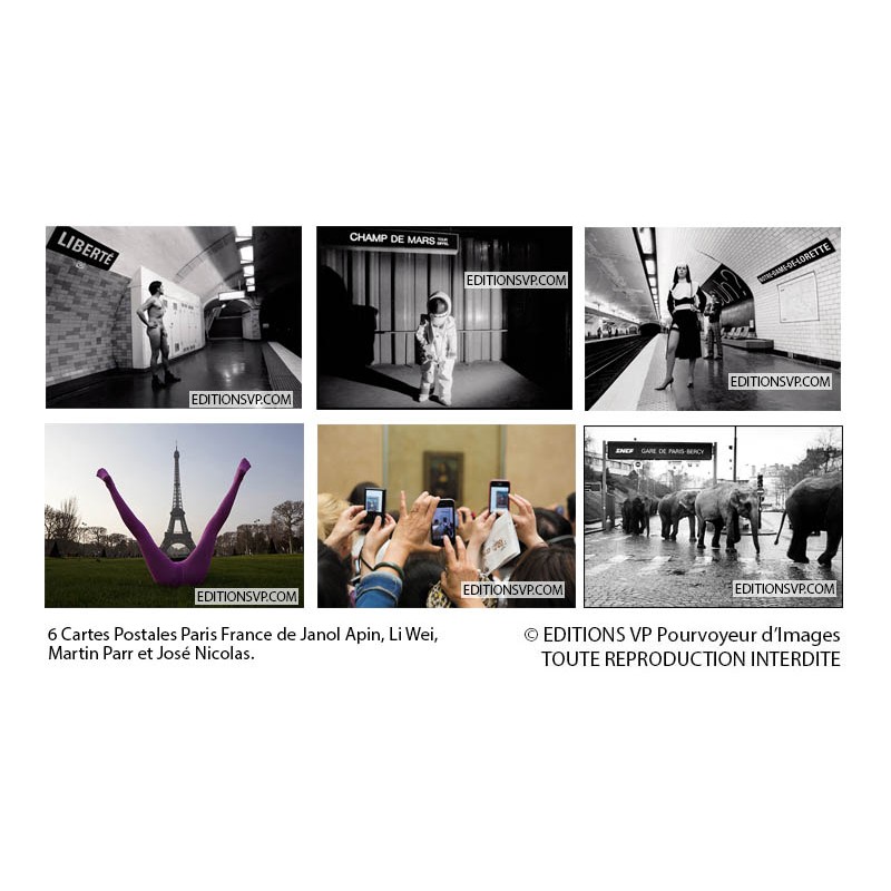 La ville des lumières vue par des artistes. photographies de Paris reproduction sur cartes postales